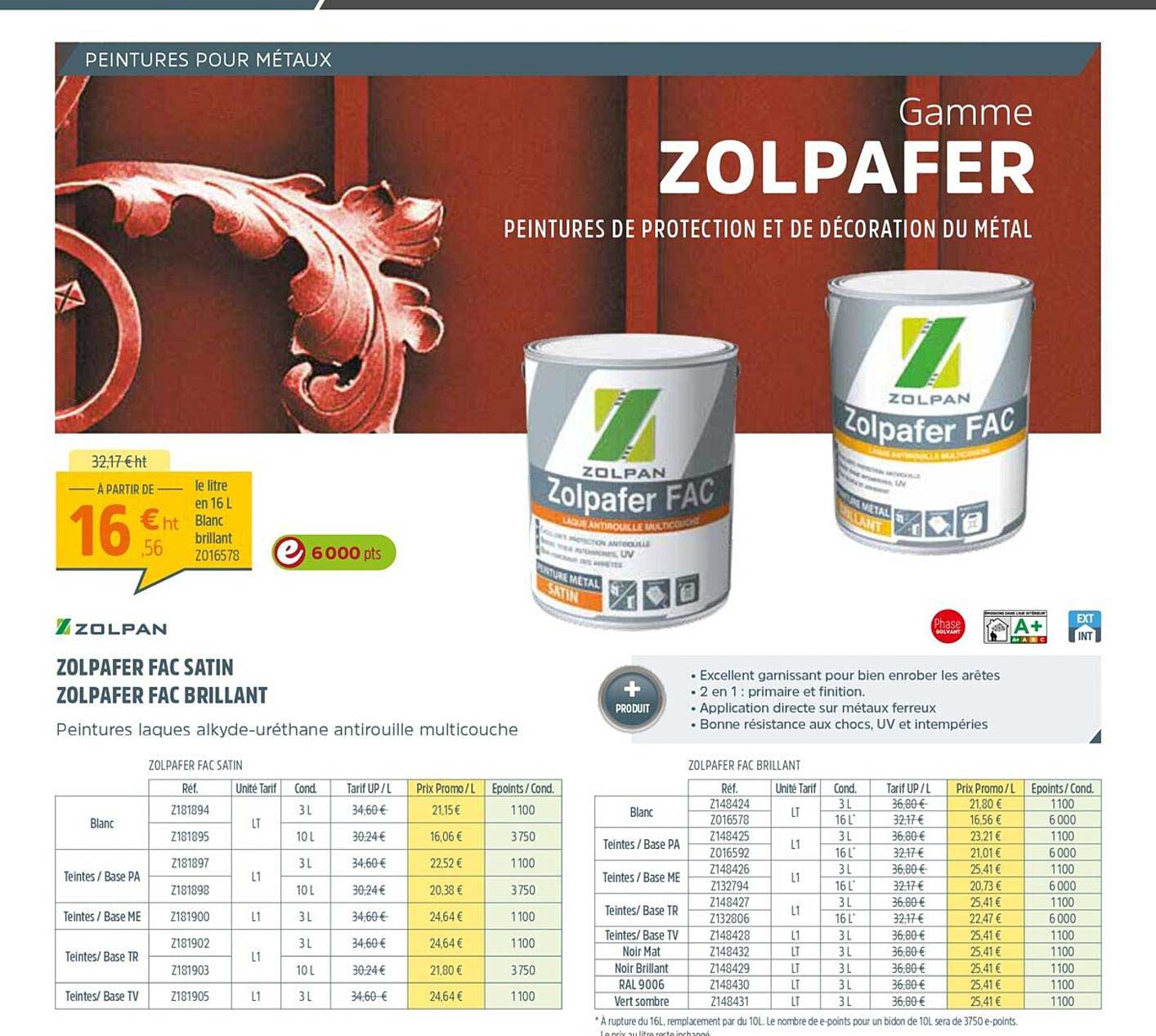 zolpafer fac satin, ozlpafer fac brillant
