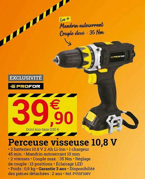perceuse visseuse 10,8 v profor