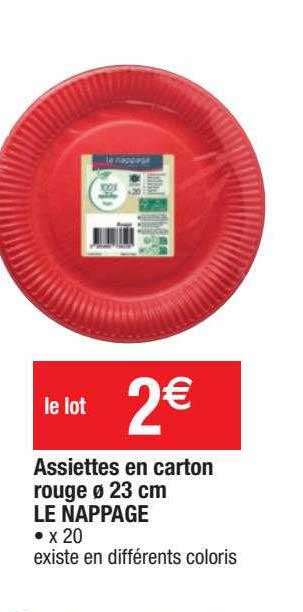 assiettes en carton rouge ø 23 cm le nappage
