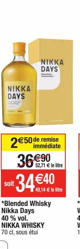 blended whisky nikka days% vol. nikka whisky