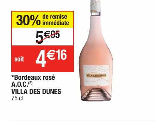 bordeaux rosé a.o.c. villa des dunes