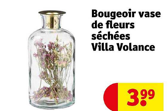 bougeoir vase de fleurs séchées villa volance