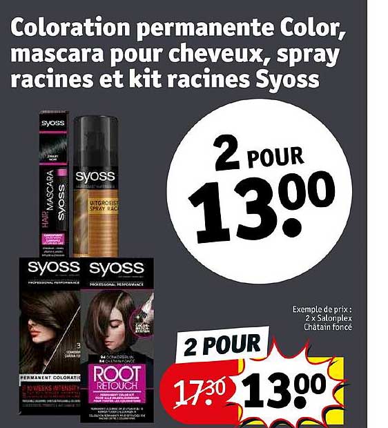 Coloration Permanente Color, Mascara Pour Cheveux, Spray Racines Et Kit Racines Syoss