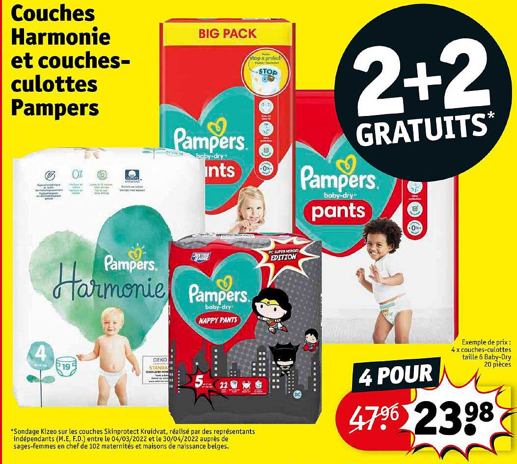 couches harmonie et couches-culottes pampers