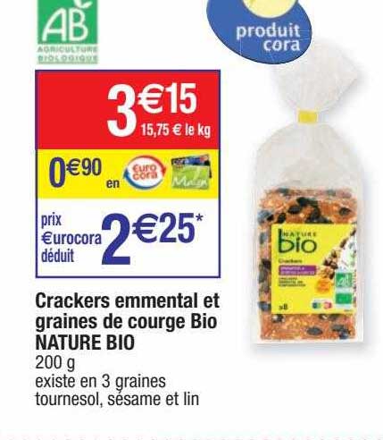 Crackers Emmental Et Graines De Courge Bio Nature Bio