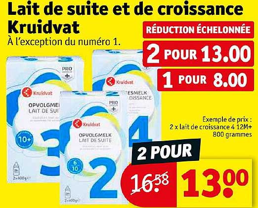 lait de suite et de croissance kruidvat