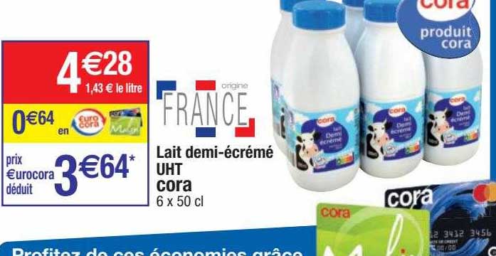 lait demi-écrémé uht cora