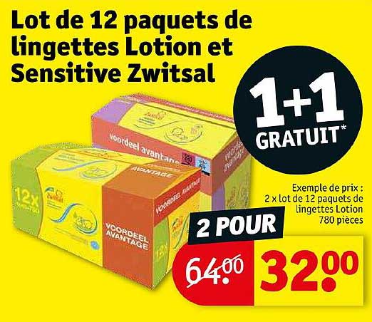 lot de 12 paquets de lingettes lotion et sensitive zwitsal
