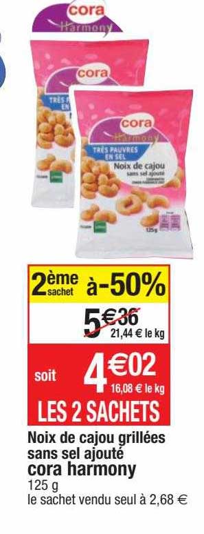Noix De Cajou Grillées Sans Sel Ajouté Cora Harmony