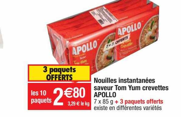 nouilles instantanées saveur tom yum crevettes apollo