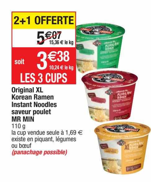 original xl korean ramen instant noodles saveur poulet mr min