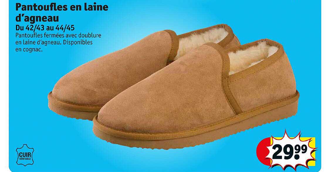 pantoufles en laine d'agneau