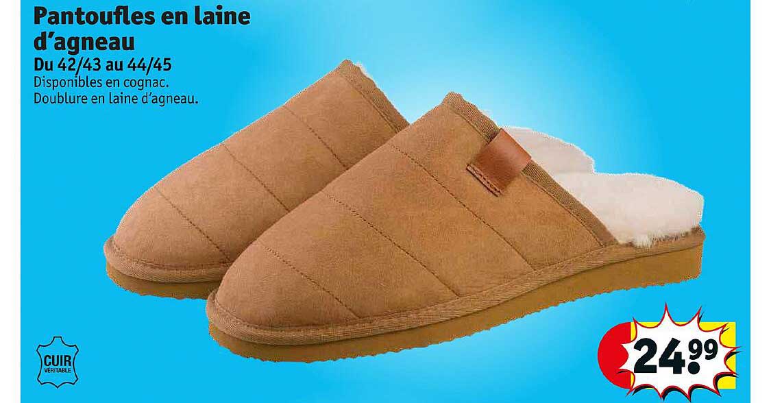 pantoufles en laine d'agneau