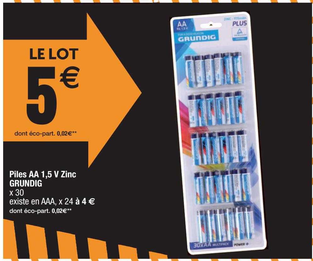 piles aa 1,5v zinc grundig