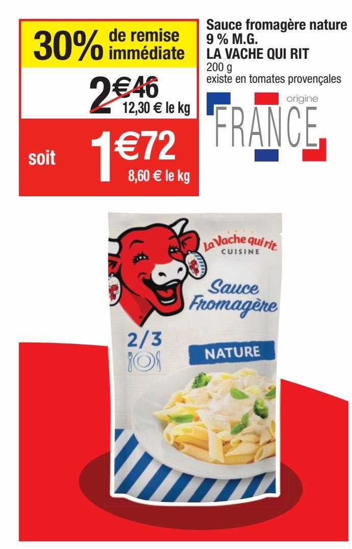sauce fromagère nature 9% m.g. la vache qui rit