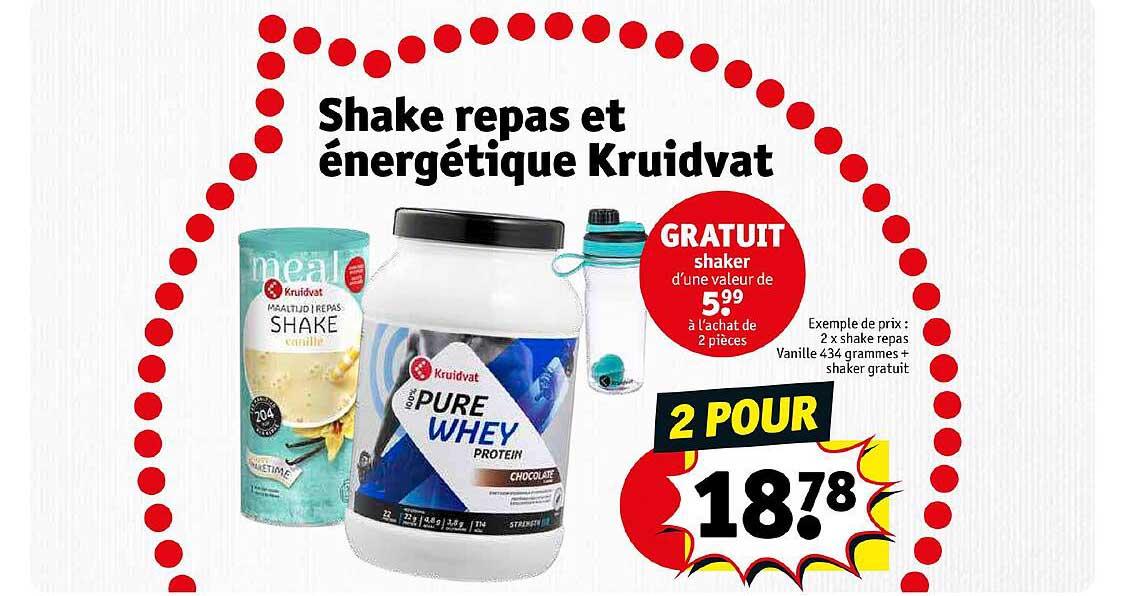 shake repas et énergétique kruidvat