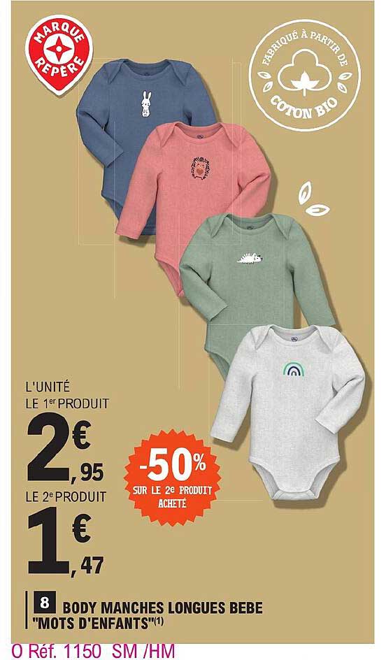 body manches longues bébé "mots d'enfants"