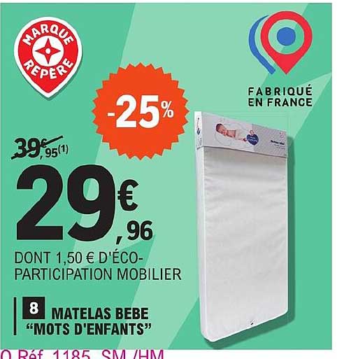 matelas bébé "mots d'enfants"