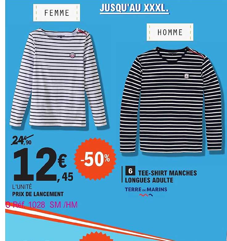 tee-shirt manches longues adulte terre de marins