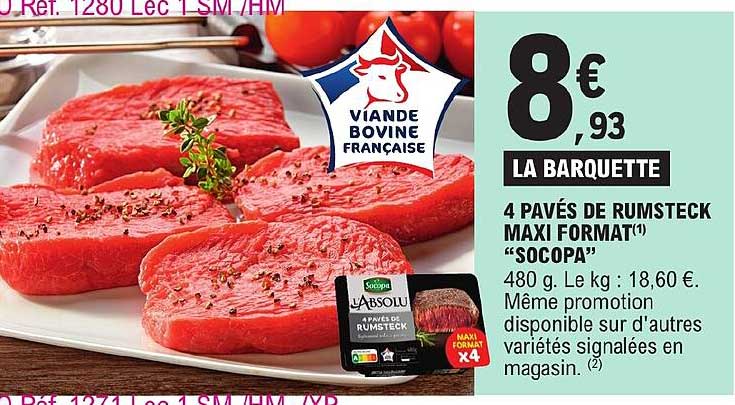 4 pavés de rumsteck maxi format "socopa"