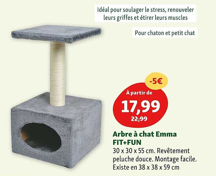 arbre à chat emma fit+fun 30x30x55 cm