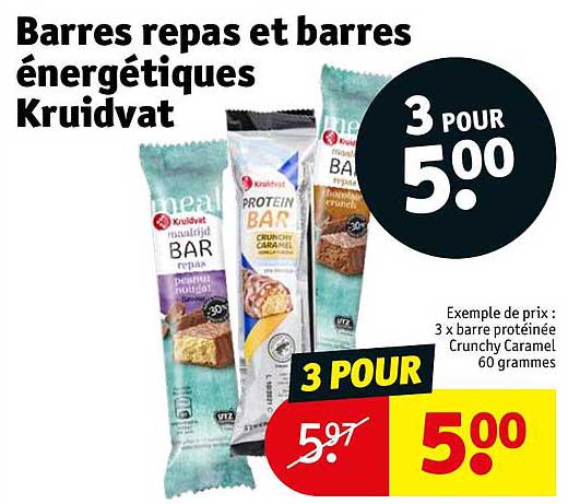 barres repas et barres énergétiques kruidvat