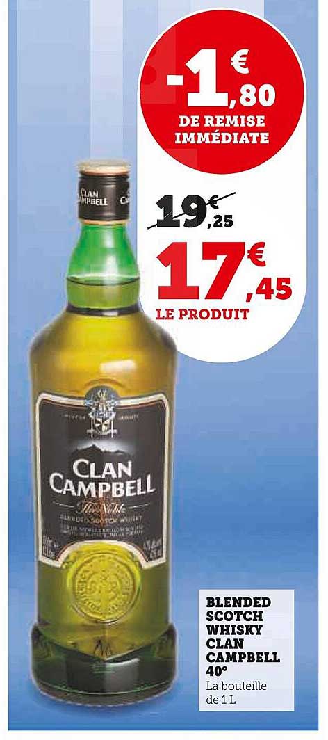 blended scotch whisky clan campbell 40°