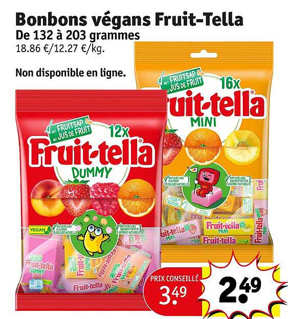 bonbons végans fruit-tella