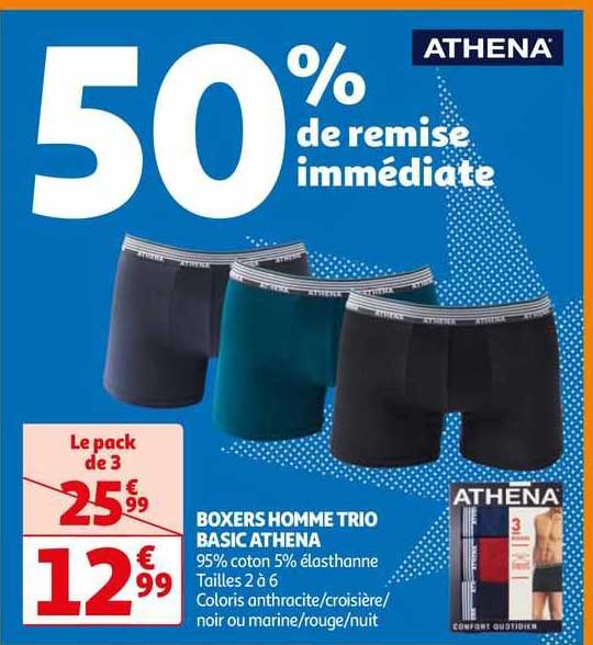 Boxers Homme Trio Basic Athena