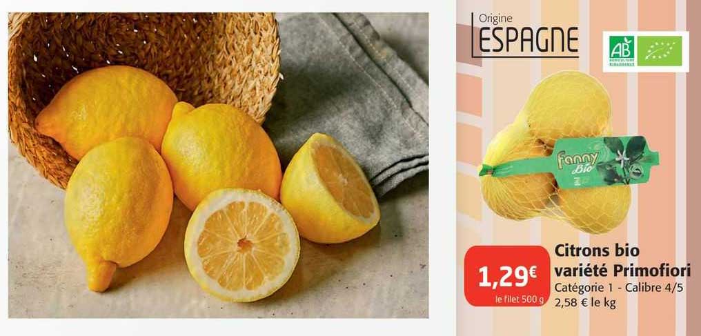 citrons bio variété primofiori