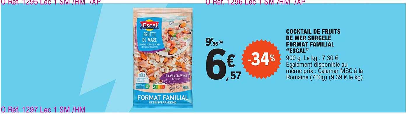 cocktail de fruits de mer surgelé format familial "escal"