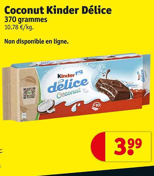 coconut kinder délice 370 grammes