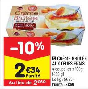 crème brûlée aux œufs frais