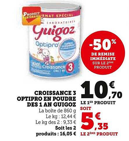 Croissance 3 Optipro En Poudre Dès 1 An Guigoz