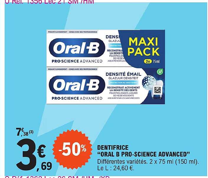 dentifrice "oral b pro-science advanced"