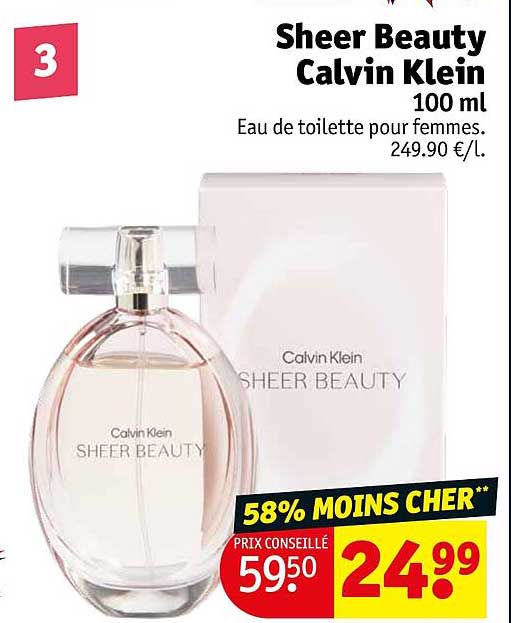 eau de toilette pour femmes sheer beauty calvin klein 100 ml
