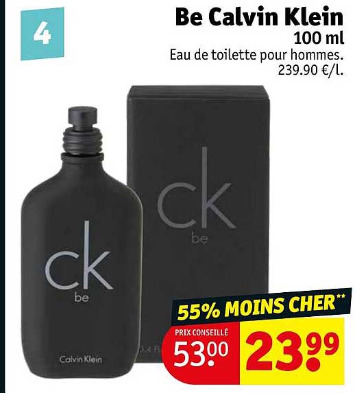 eau de toilette pour hommes be calvin klein 100 ml