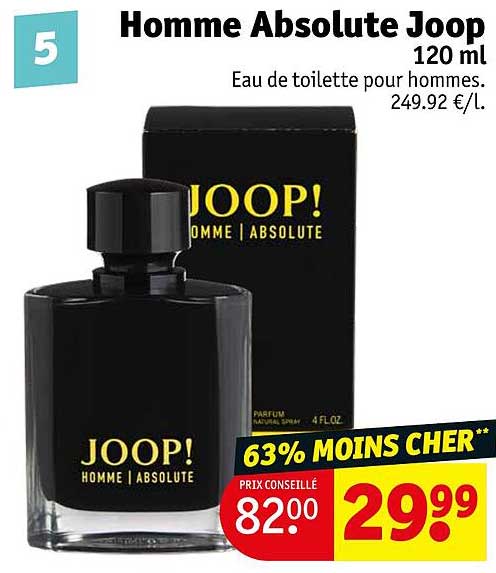 Eau De Toilette Pour Hommes Homme Absolute Joop 120 Ml