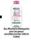 eau micellaire nettoyante pour les peaux sensibles garnier 400 ml