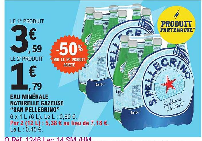 eau minérale naturelle gazeuse "san pellegrino"