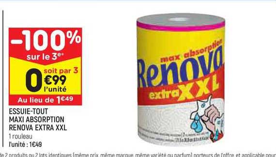 essuie-tout maxi absorption renova extra xxl