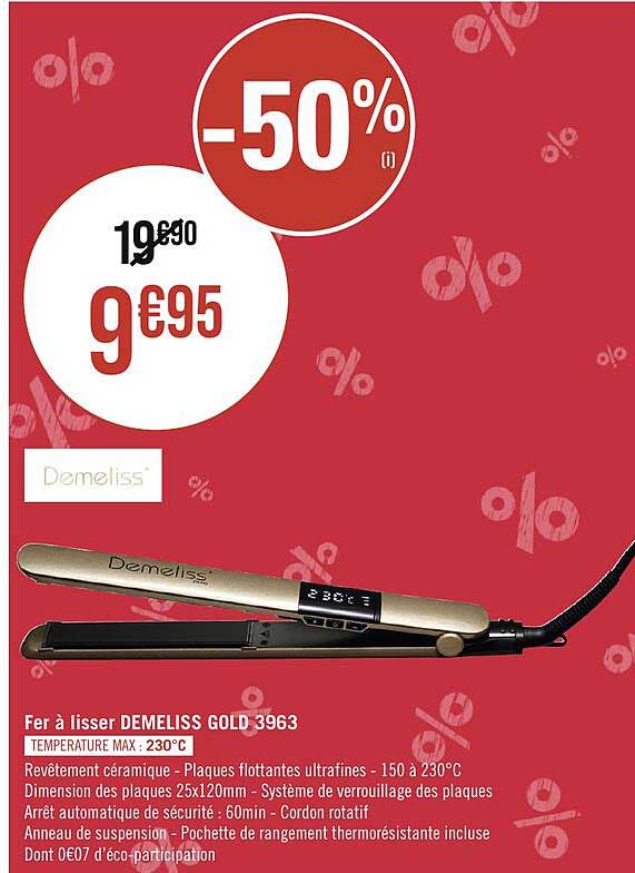 fer à lisser demeliss gold 3963