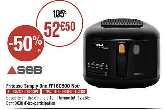 friteuse simply one ff160800 noir seb