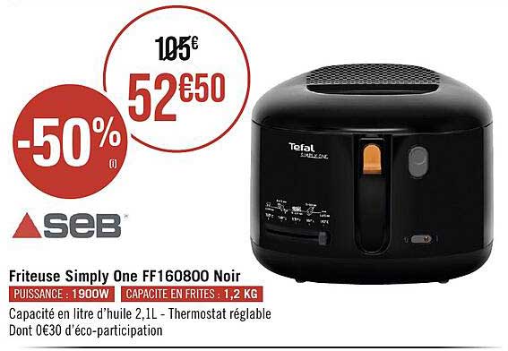 friteuse simply one ff160800 noir seb