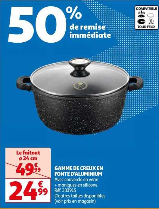 gamme de creux en fonte d'aluminium