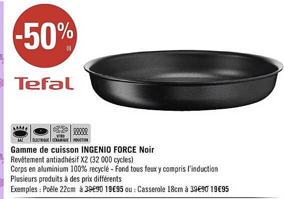Gamme De Cuisson Ingenio Force Noir Tefal