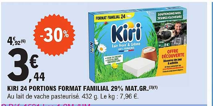 kiri 24 portions format familial 29% mat.gr.