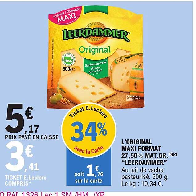 l'original maxi format 27,50% mat.gr. "leerdammer"