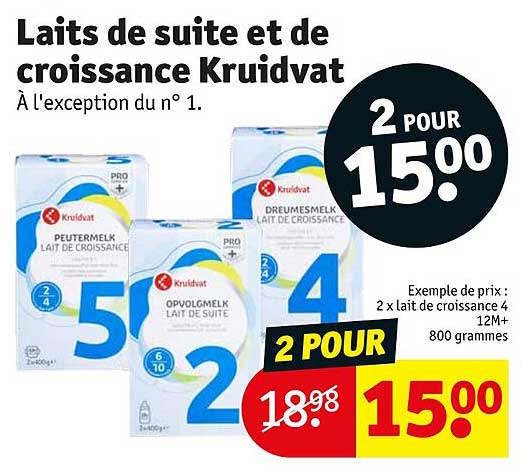 laits de suite et de croissance kruidvat