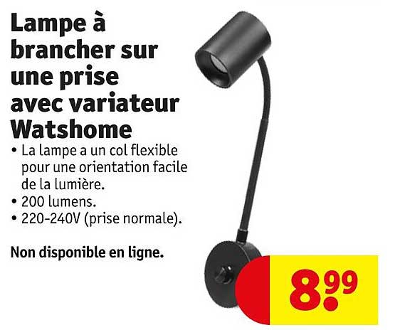 lampe à brancher sur une prise avec variateur watshome